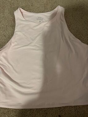 EFAN Light Pink Crop Tank Top - Women's Athletic Cut